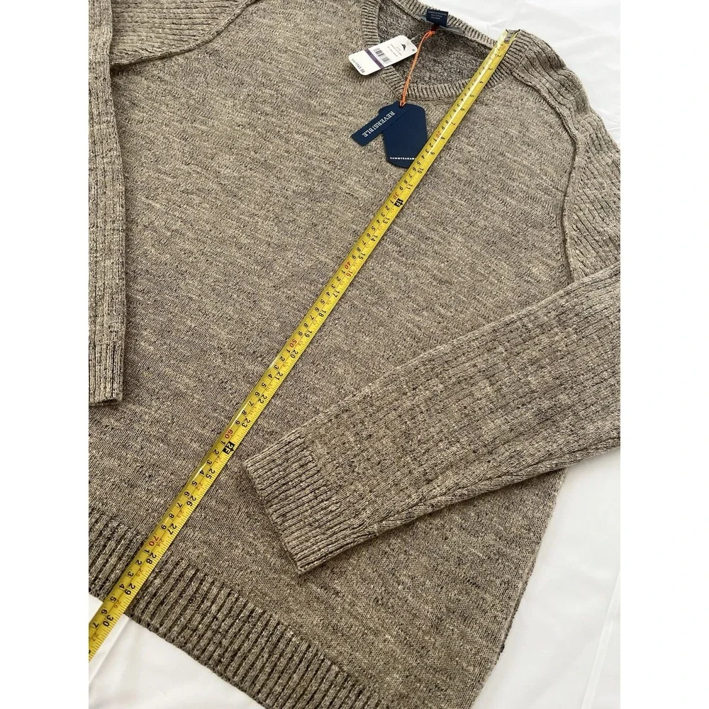 Tommy Bahama Gran Rey Reversible V-Neck Beige Crewneck Sweater Cotton Wool‎ XXL